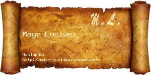Mayr Luciusz névjegykártya